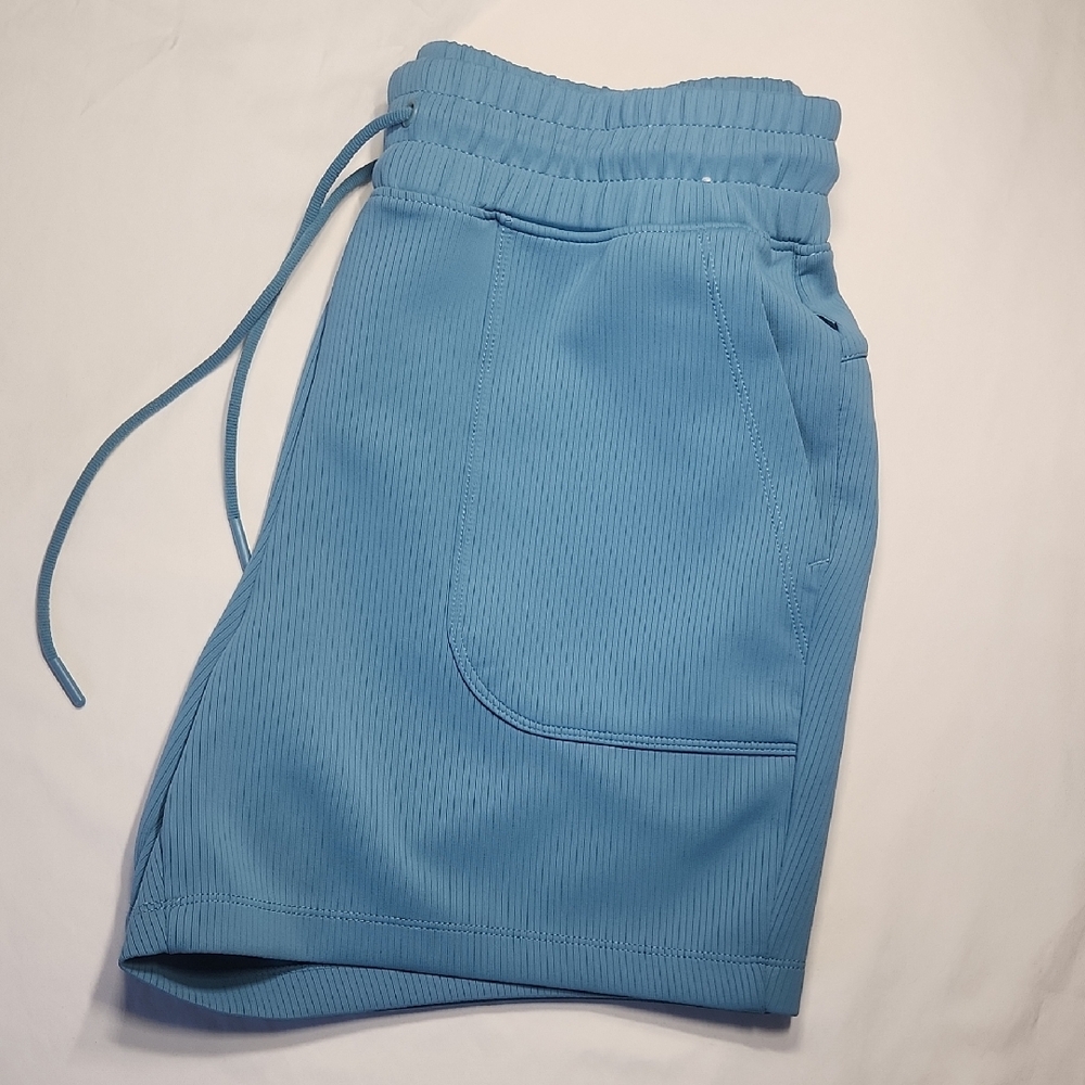 Mondetta Ribbed Athletic Shorts Blue Textured Lounge Size S – EUC